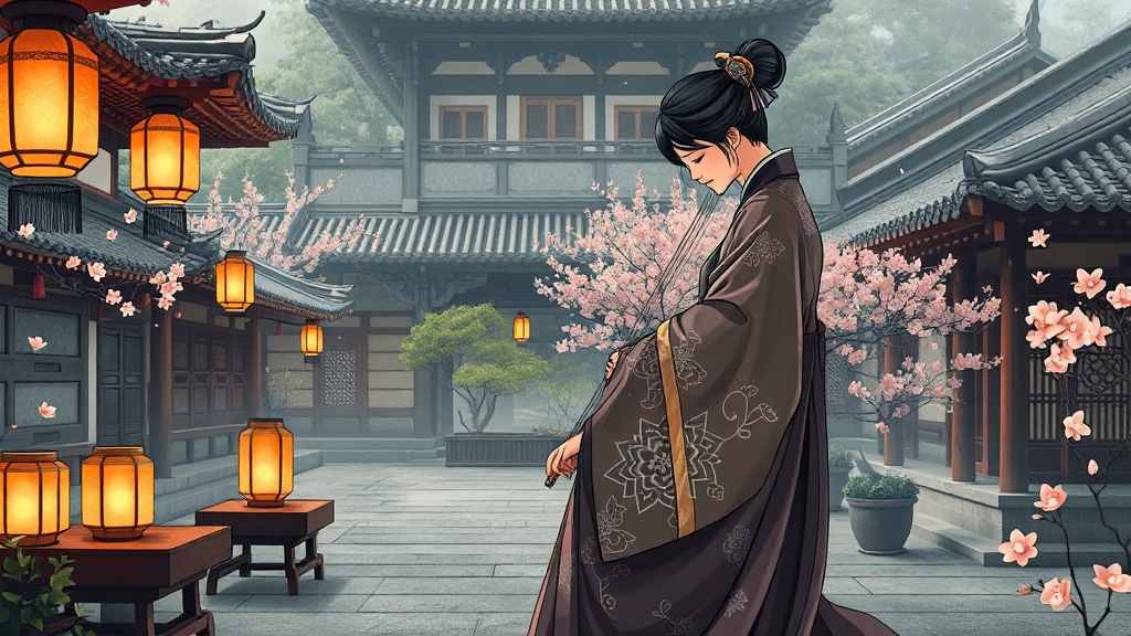 탄금의 전통 연주 방식과 악기 (illustration 스타일)