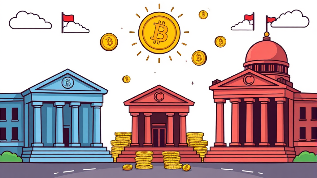 CBDC와 스테이블코인: 무엇이 다르고 무엇이 같을까? (cartoon 스타일)