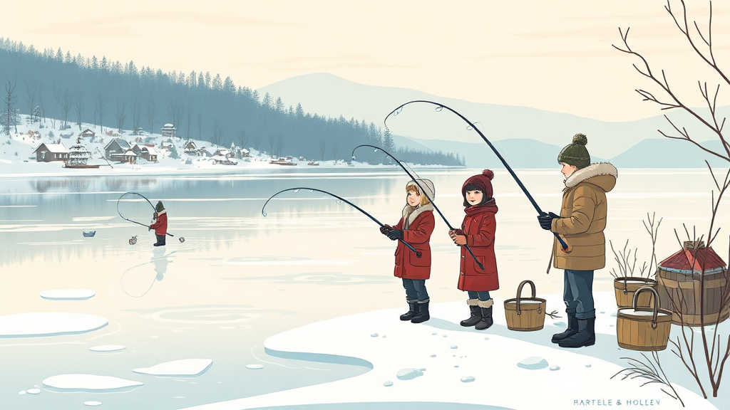 얼음낚시 체험, 준비물은? (illustration 스타일)