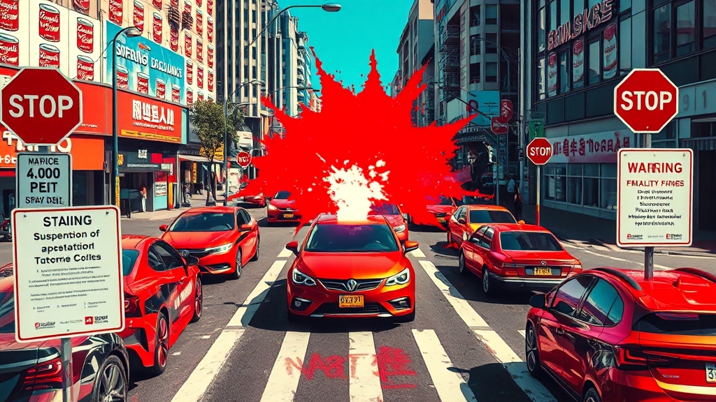 검사 미이행, 과태료 폭탄! (popart 스타일)