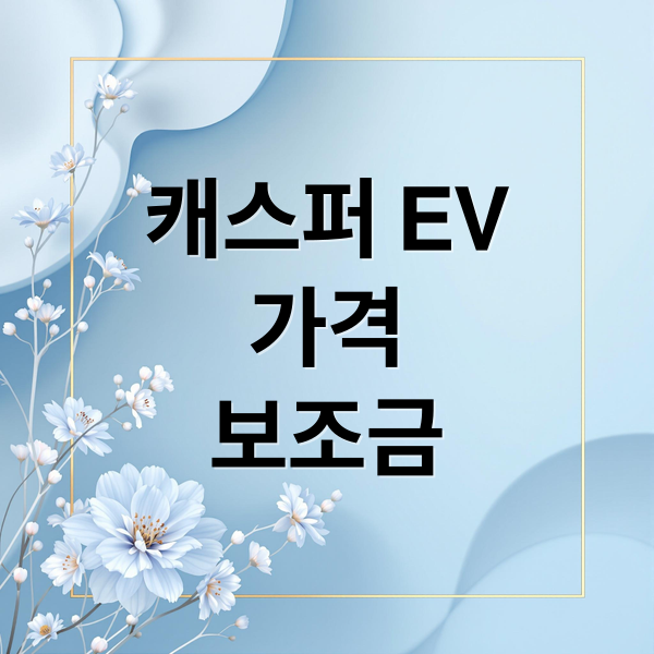 캐스퍼 EV
가격
보조금 (캐스퍼 일렉트릭 EV 가격 보조금)
