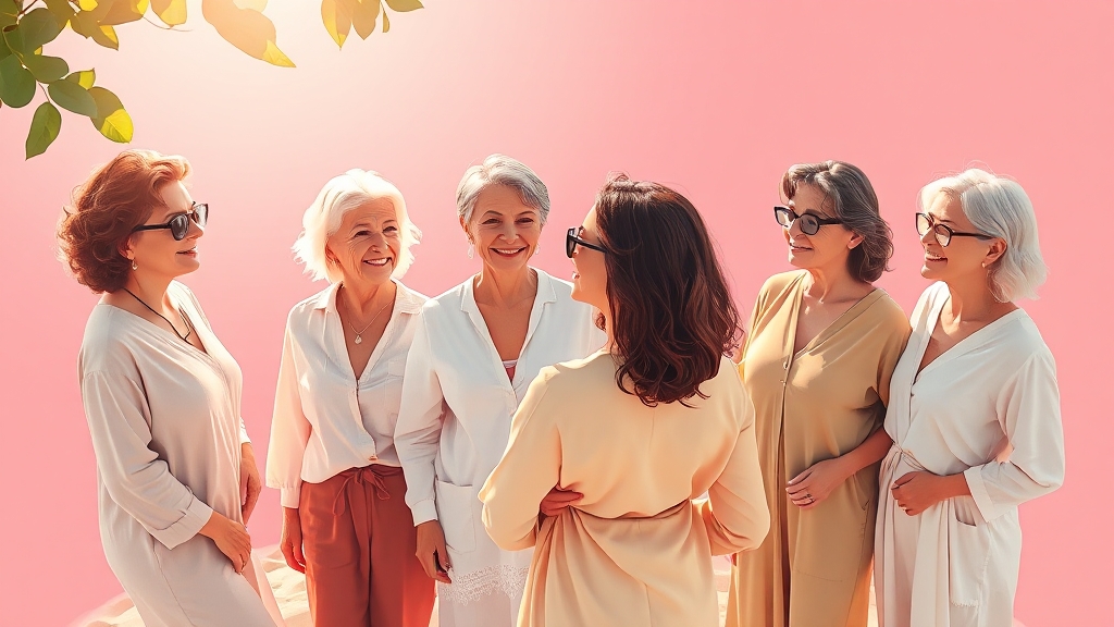 갱년기 검진 & 건강 관리 중요성 (illustration 스타일)