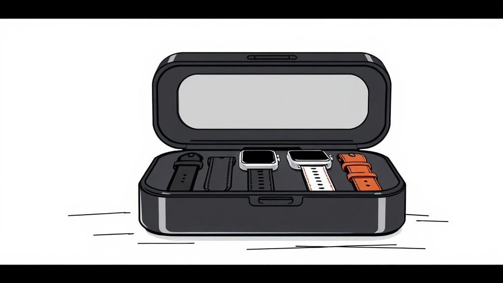 TXLX 애플워치 스트랩 보관함: 디자인과 기능 (illustration 스타일)