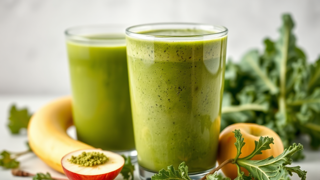 컬리케일 분말 섭취법 (realistic 스타일)