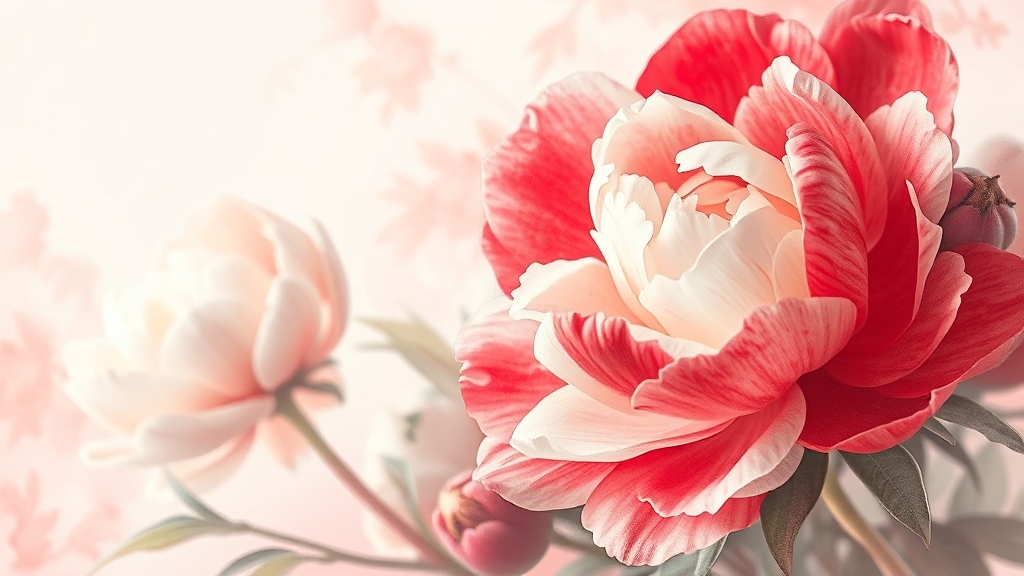 작약 핵심 정보 (watercolor 스타일)