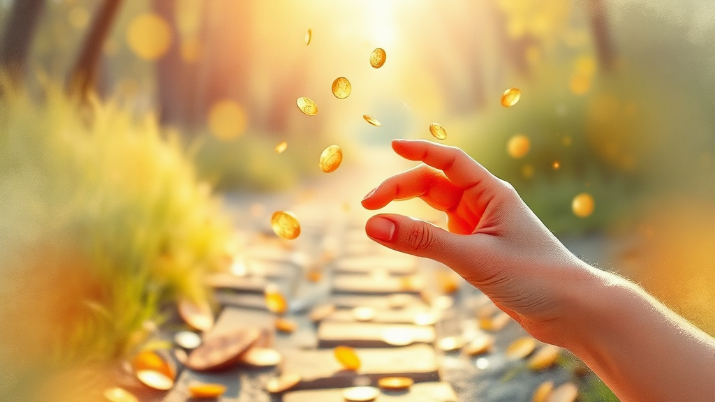 돈 줍는 꿈: 뜻밖의 행운? (watercolor 스타일)