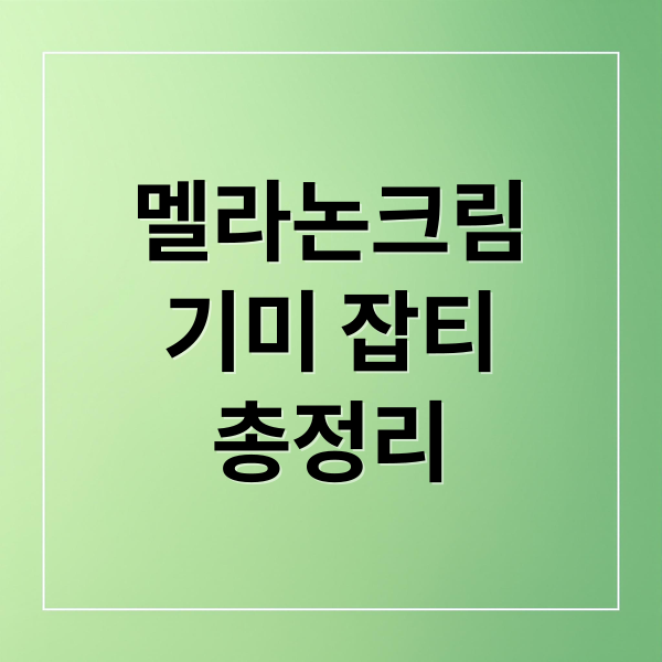 멜라논크림
기미 잡티
총정리 (멜라논크림)