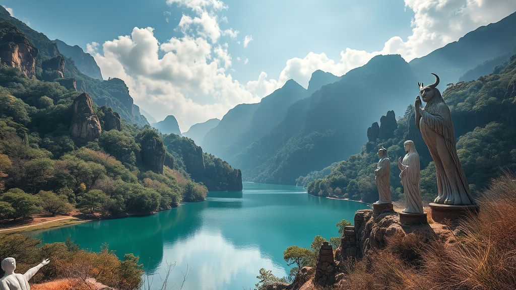 포천 아트밸리: 예술과 자연의 조화 (realistic 스타일)