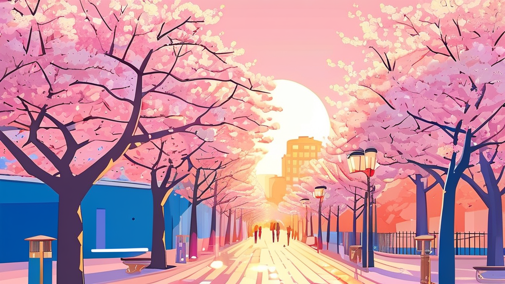 광주 벚꽃 스냅 사진 촬영 꿀팁 (cartoon 스타일)