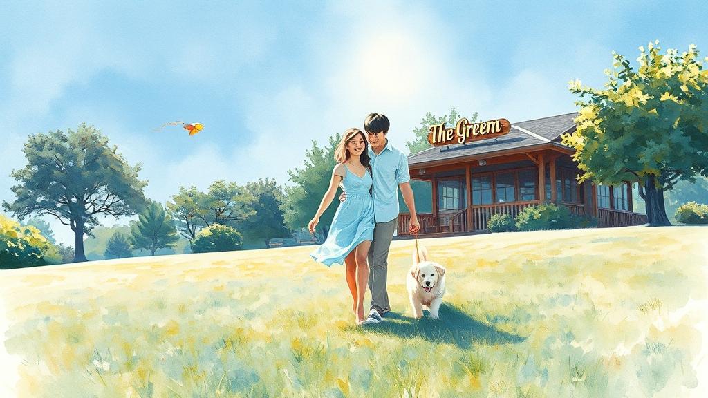 애견 동반 카페 & 수목원 드라이브 (watercolor 스타일)