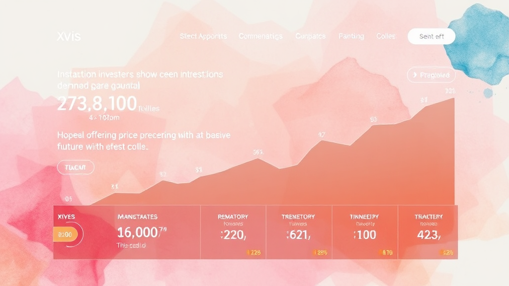 엑스비스 수요예측 결과 분석: 기관 투자자의 뜨거운 관심 (watercolor 스타일)