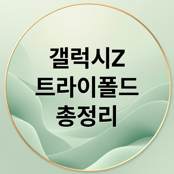 갤럭시Z
트라이폴드
총정리 (삼성 트라이폴드 사전예약)