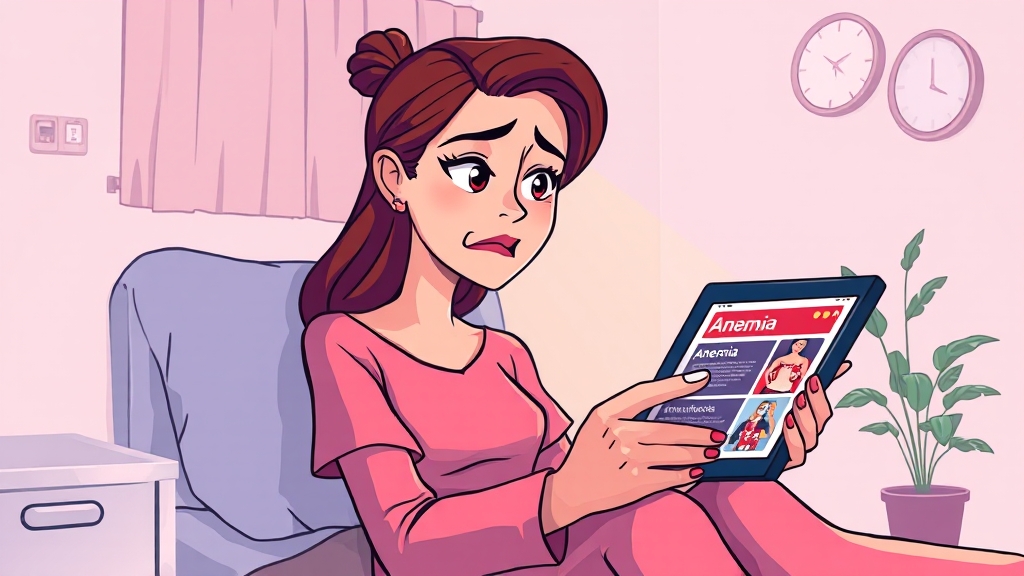 빈혈 자가진단, 간단하게 확인 (cartoon 스타일)