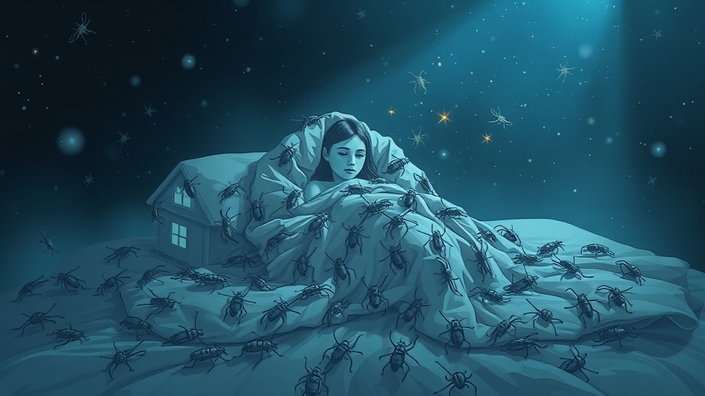 장소별 꿈 해몽: 몸, 집, 이불 (illustration 스타일)