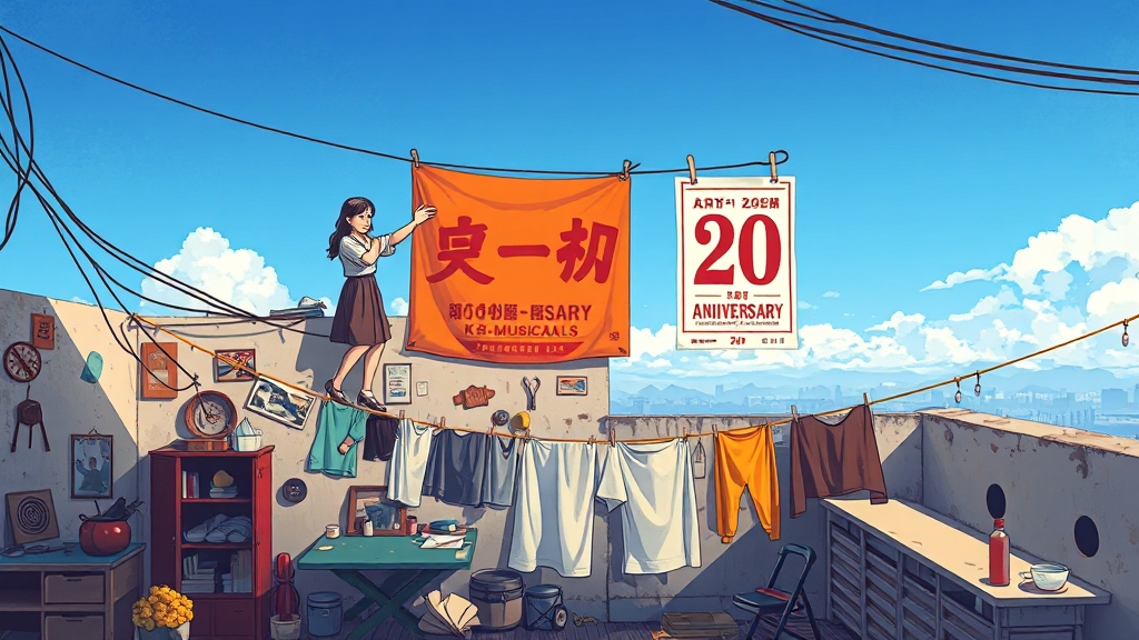 뮤지컬 빨래: K-뮤지컬 위상 (cartoon 스타일)