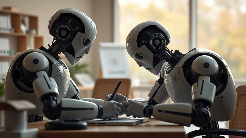 AI 자동화 한계와 활용법 (realistic 스타일)