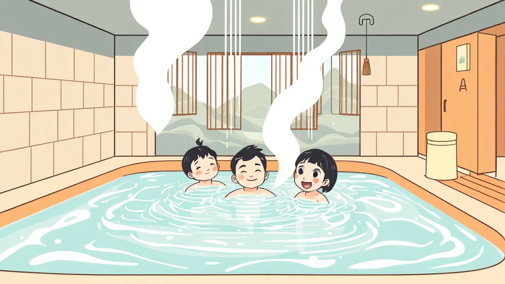 가족탕 숙소 선택 꿀팁 (illustration 스타일)