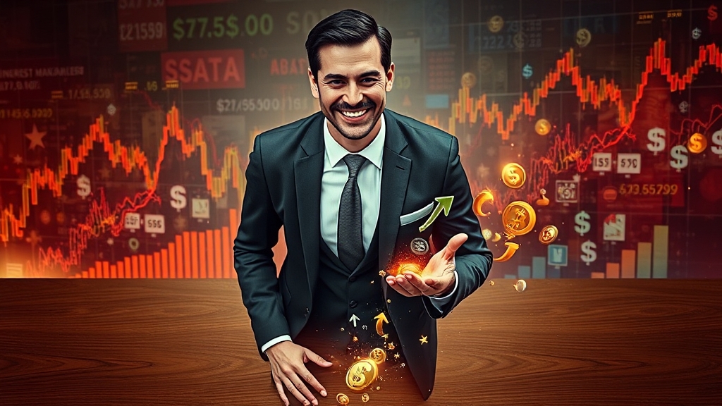 금리 인하와 주식 시장: 긍정적/부정적 영향 (realistic 스타일)