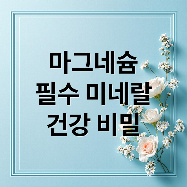 마그네슘
필수 미네랄
건강 비밀 (마그네슘 부족증상)