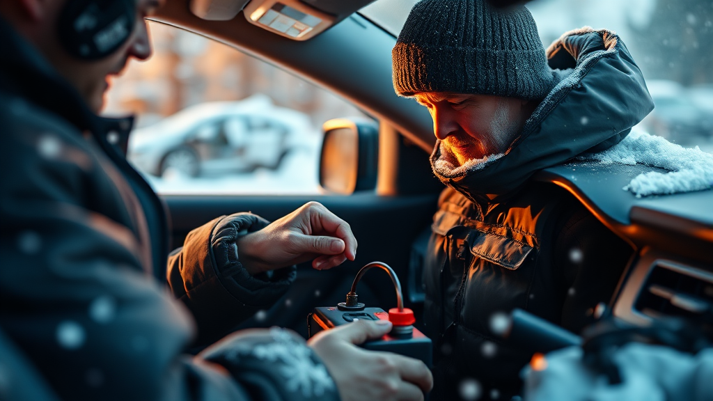 배터리 방전 예방 및 관리 (realistic 스타일)