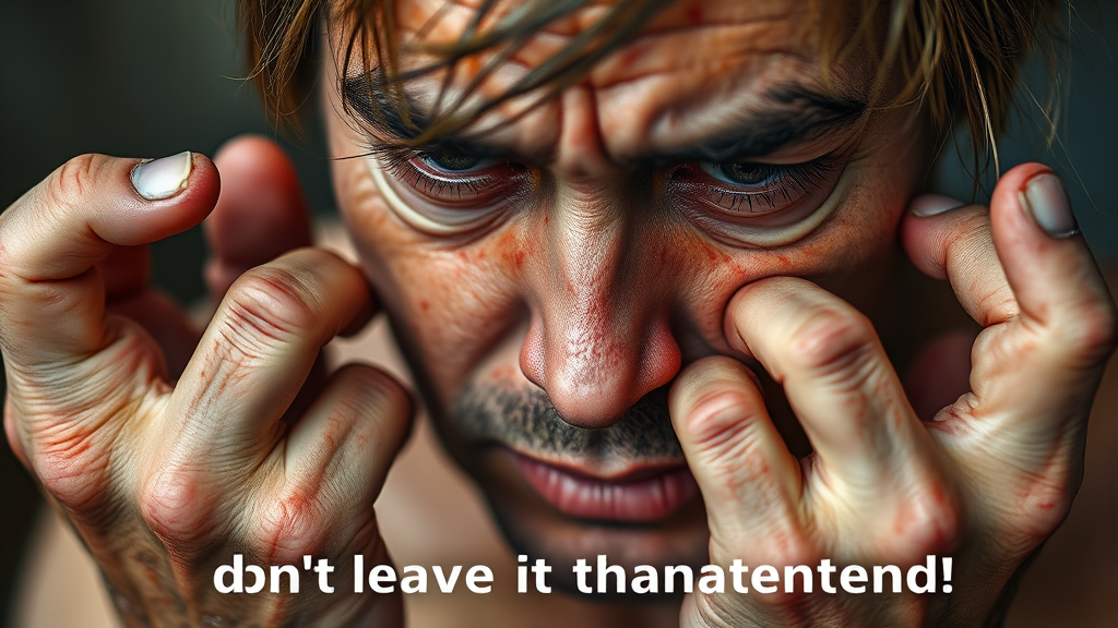 가려움증 악화 요인과 문제점 (realistic 스타일)