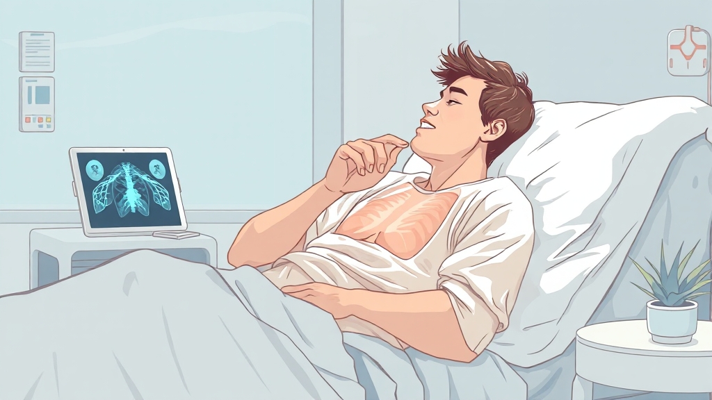 기관지염 시 주의해야 할 증상 (illustration 스타일)