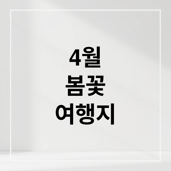 4월
봄꽃
여행지 (4월 축제 여행지 추천)