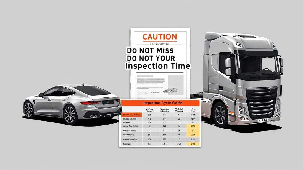 차종별 검사 주기, 꼼꼼하게 확인! (illustration 스타일)