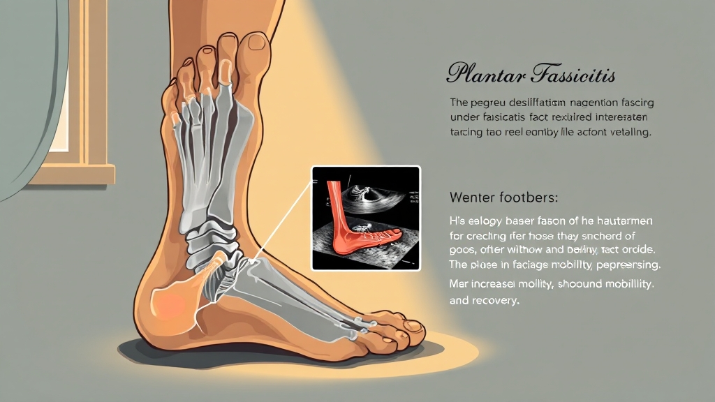 족저근막염, 어떻게 진단하고 치료할까요? (illustration 스타일)