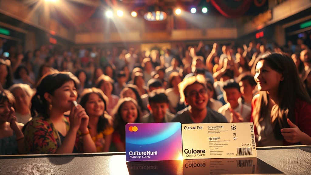 정부 지원 정책: 문화누리 카드와 NOL 티켓 (realistic 스타일)