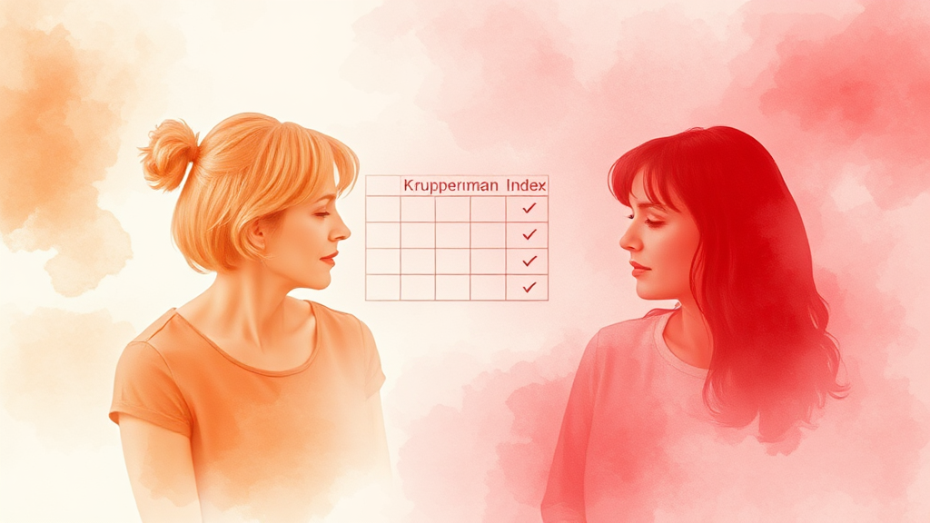 쿠퍼만 지수 평가 항목 (watercolor 스타일)