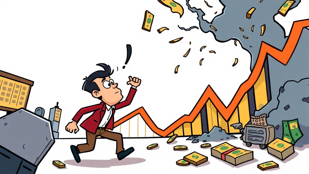 개인 투자자의 빚투와 반대매매의 덫 (cartoon 스타일)