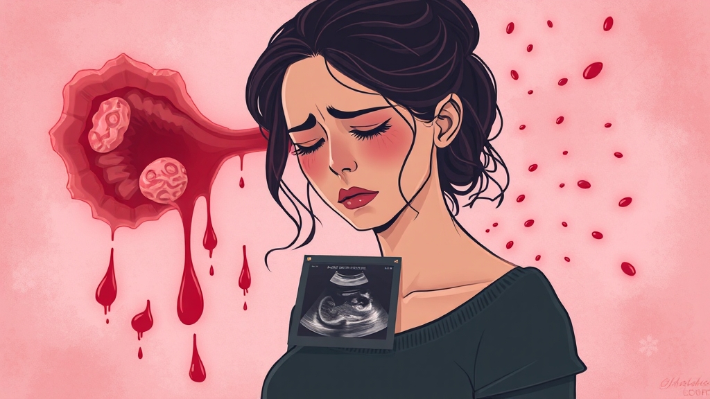 자궁근종 주요 증상 (illustration 스타일)