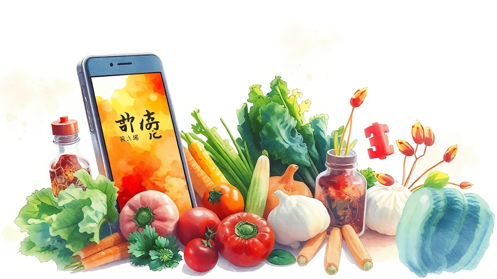 한국 채식 생존 팁: 유학생 정보 (watercolor 스타일)