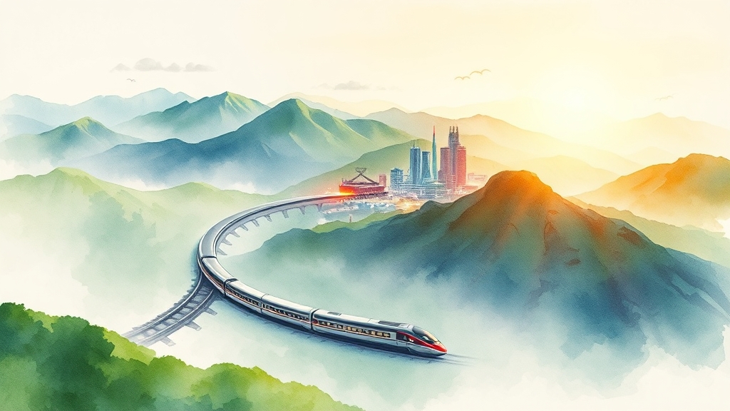 충청권 발전 및 균형 성장 (watercolor 스타일)