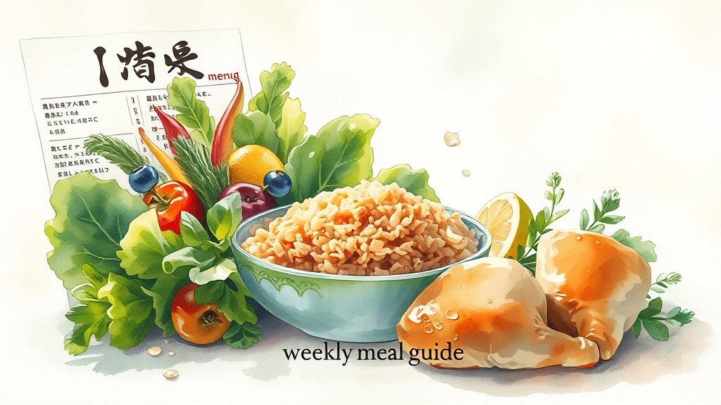 일주일 식단 가이드 (예시) (watercolor 스타일)