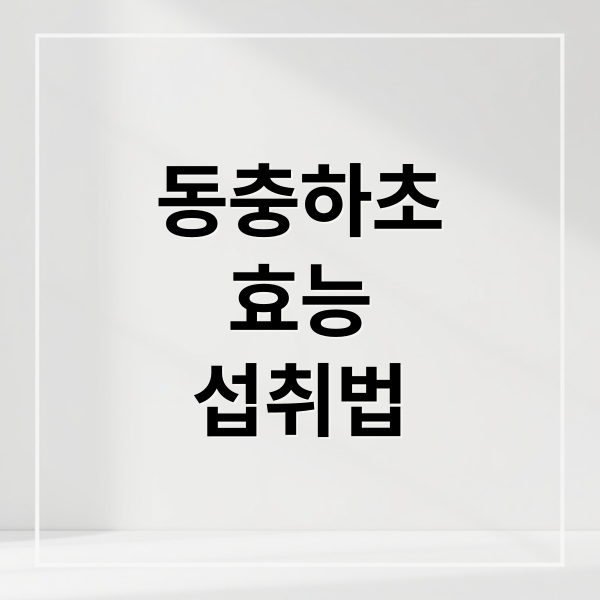 동충하초
효능
섭취법 (동충하초 효능 가격)