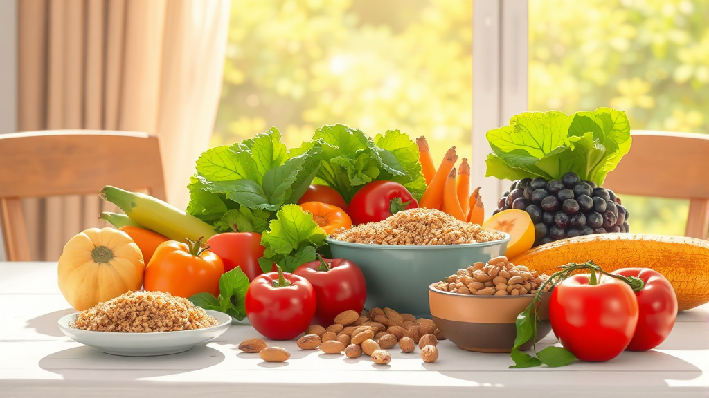 혈압 낮추는 식단 가이드 (illustration 스타일)