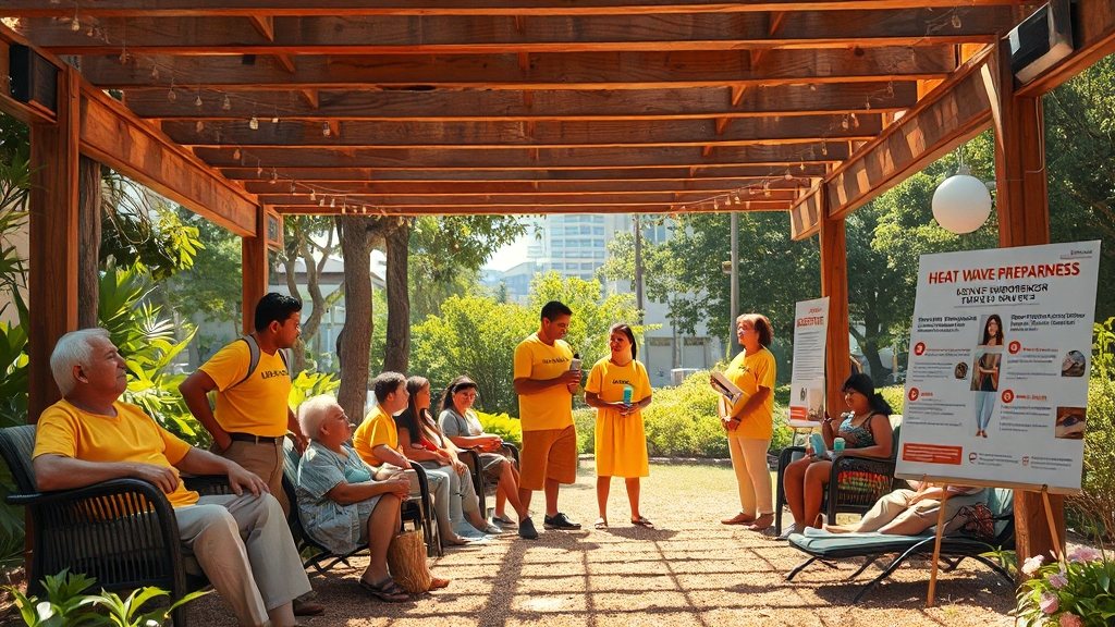 지역사회 폭염 대응 전략 (realistic 스타일)