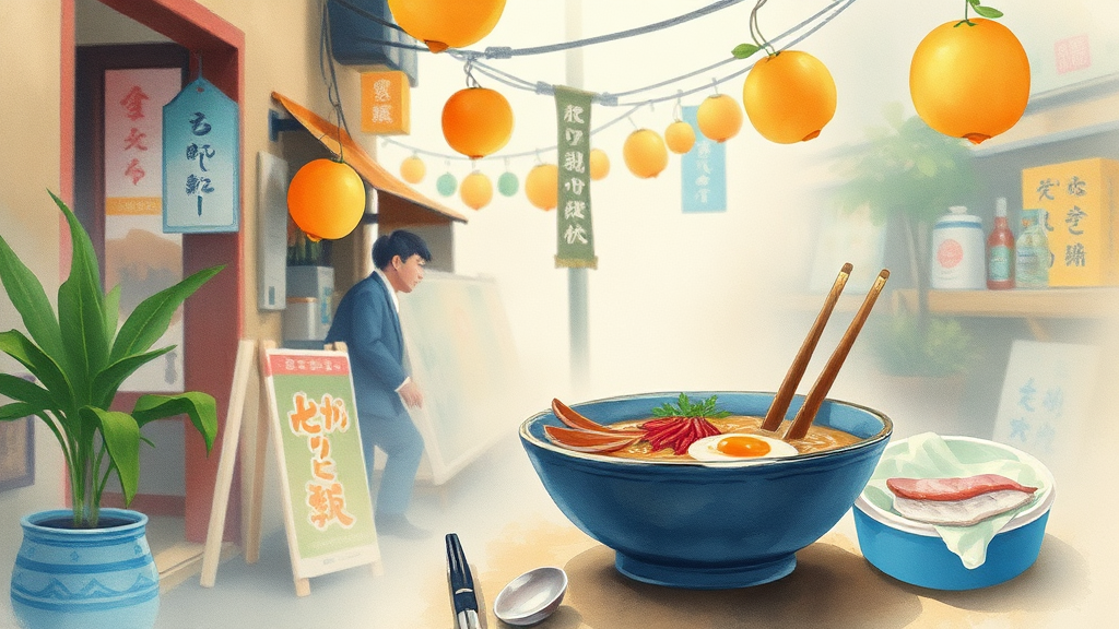 놓치면 후회할 와카야마 맛집 탐방 (watercolor 스타일)