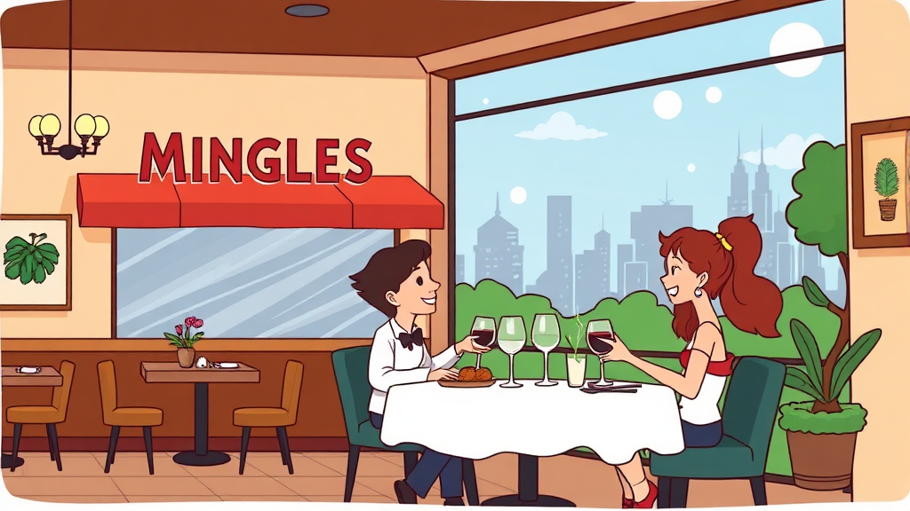 밍글스 방문 시 필수 정보: 주차, 위치, 그리고 서비스 (cartoon 스타일)