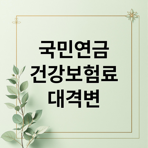 국민연금
건강보험료
대격변 (국민연금 수령 건강보험료 2026년 건보료 인상)