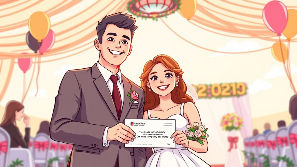 결혼 지원금: 신혼부부를 위한 든든한 혜택 (cartoon 스타일)