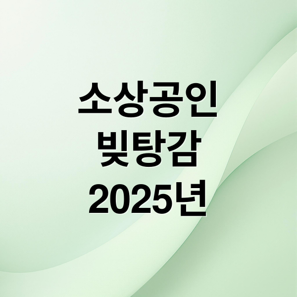 소상공인
빚탕감
2025년 (소상공인 빚탕감 2025)