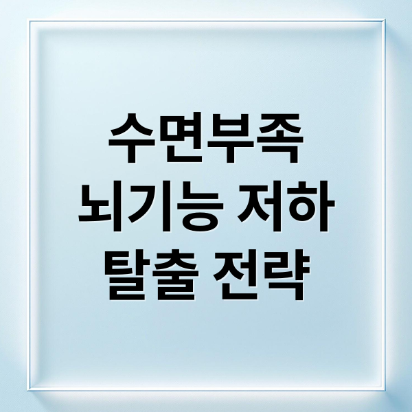 수면부족
뇌기능 저하
탈출 전략 (수면 부족 머리 멍)