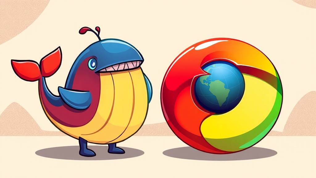 웨일 vs 크롬: 기본 이해 (cartoon 스타일)