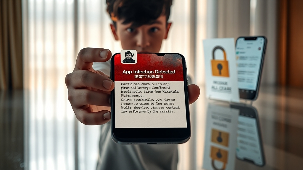 악성 앱, 안심하고 사용할 수 있을까? (watercolor 스타일)