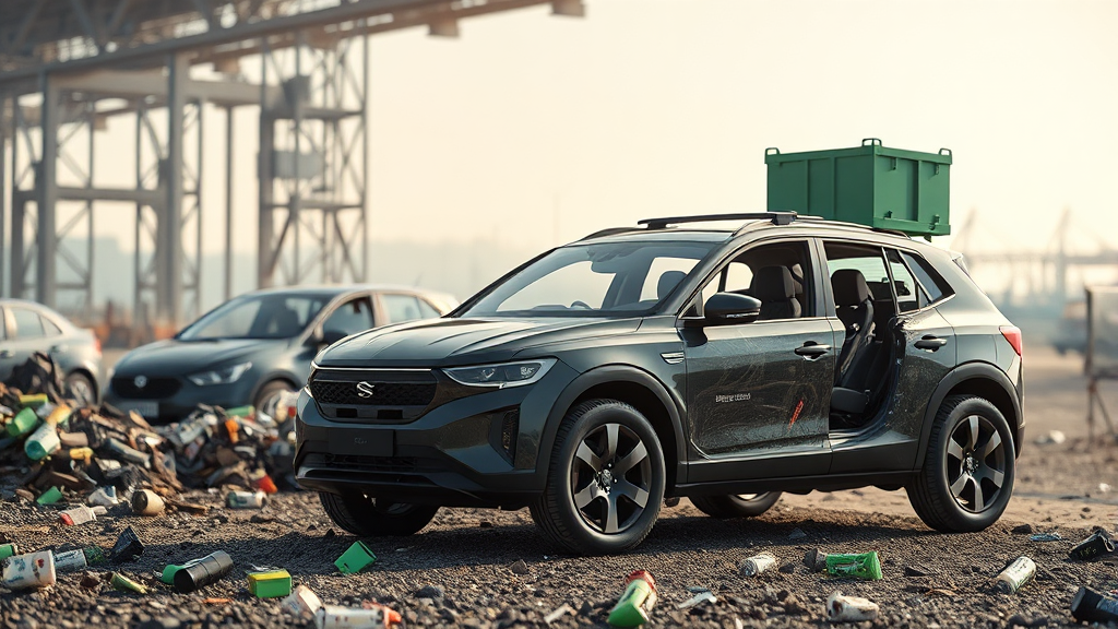 글로벌 폐배터리 시장의 치열한 경쟁 구도 (realistic 스타일)