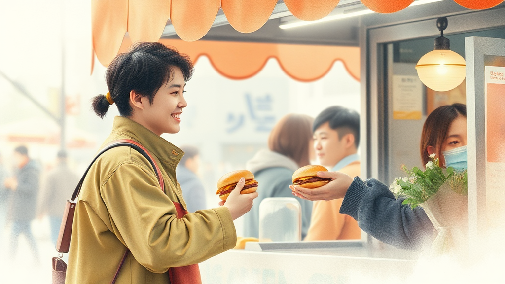영철버거, 추억 속 맛집 (watercolor 스타일)