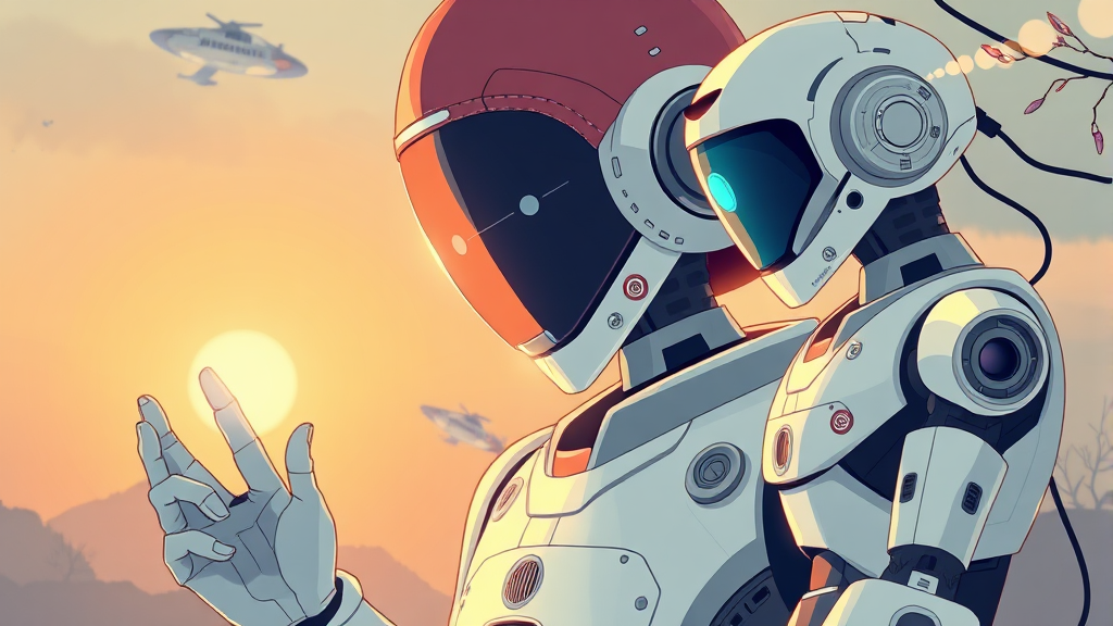 초고령사회 한국, 로봇 기술이 열어갈 미래 (illustration 스타일)